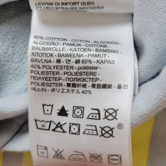 NWT Levi’s Cropped Logo Hoodie Light Blue Raw Hem Sweatshirt XS - Picture 10 of 10